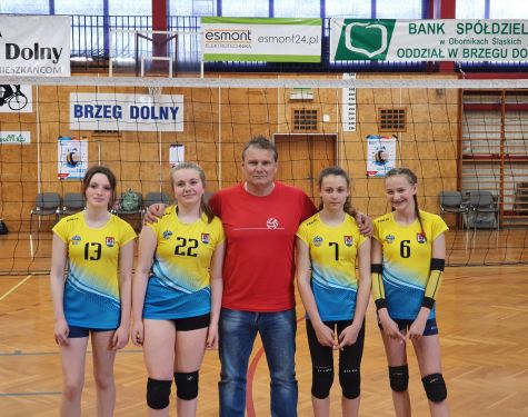 Siatkarki z trenerem Siatkarki z trenerem
