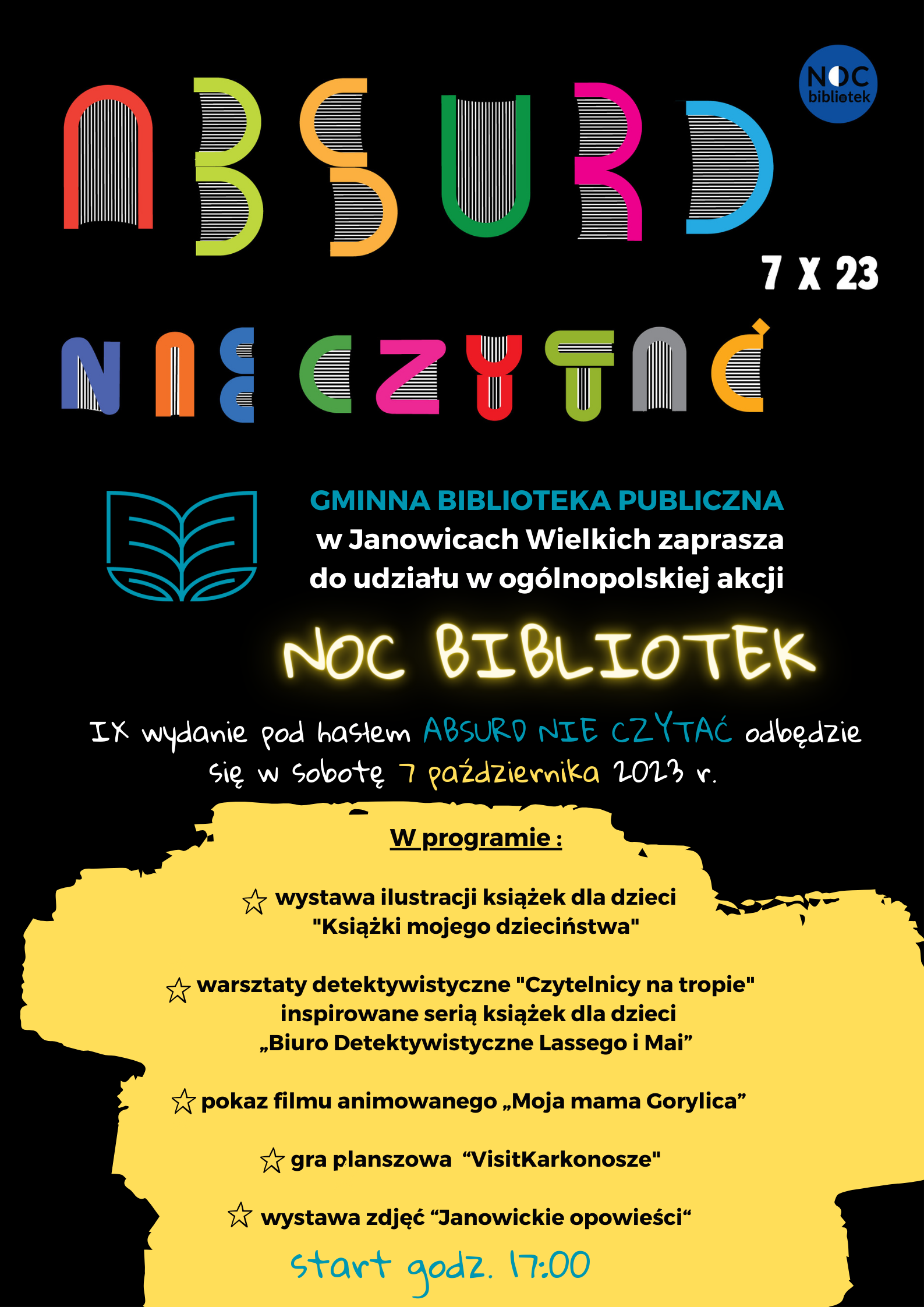 noc bibliotek plakat gbp
